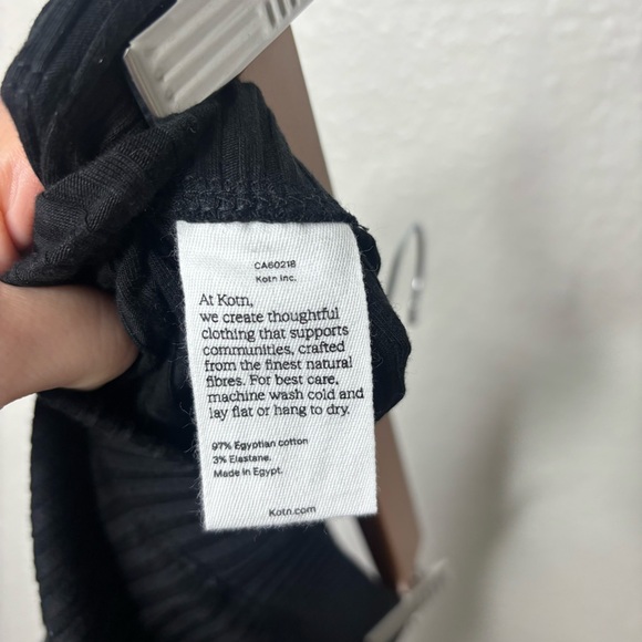 KOTN Nile Cotton Black Ribbed Straight Leg Pants Size Small - Picture 5 of 5